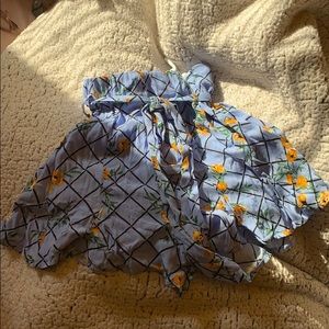 Forever 21 baby blue floral flare shorts